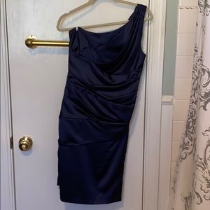 David’s Bridal navy bridesmaid/cocktail dress